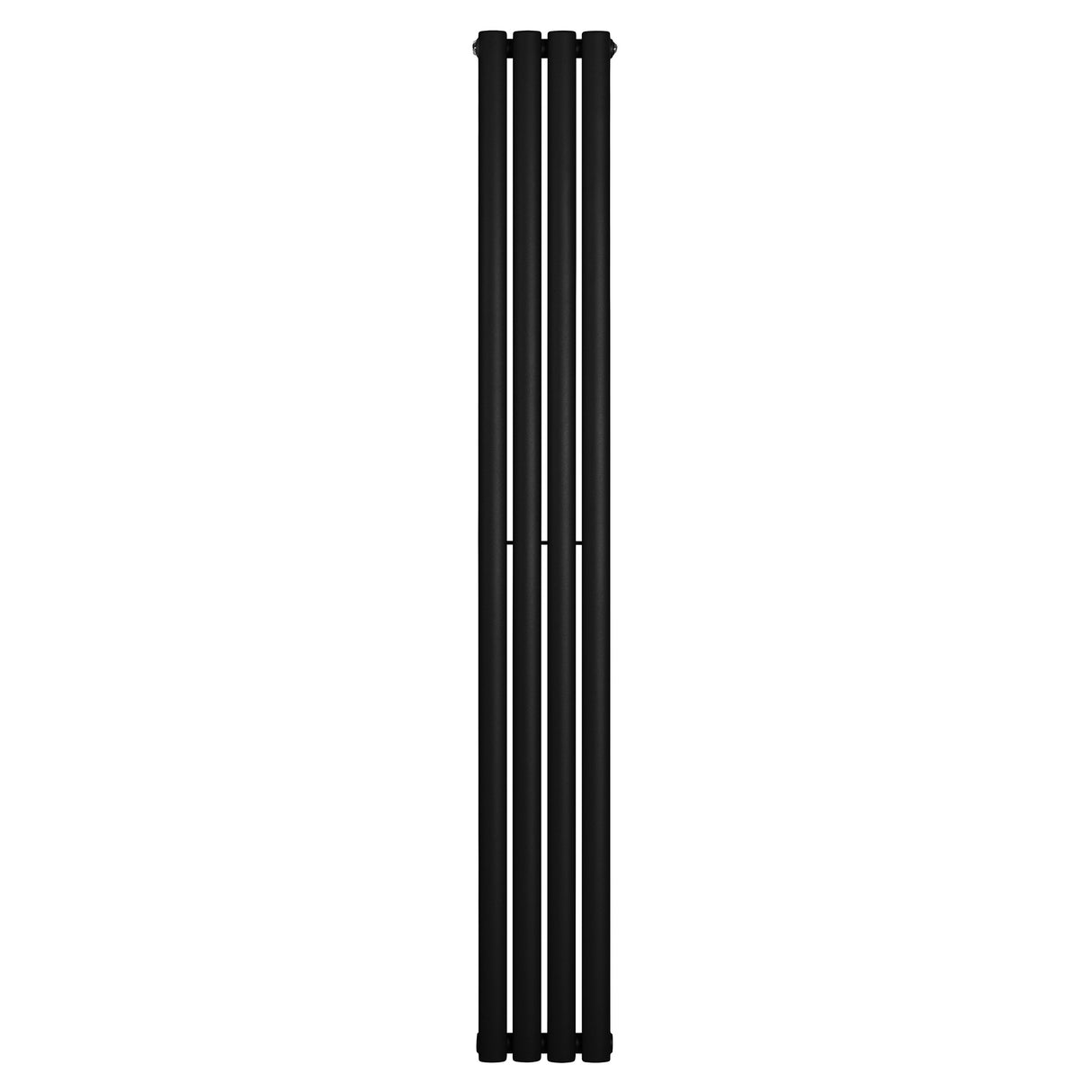 Radiador de coluna simples oval preto, com dimensões de 1800 mm x 240 mm, apresentando um design elegante e moderno