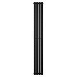 Radiador de coluna simples oval preto, com dimensões de 1800 mm x 240 mm, apresentando um design elegante e moderno