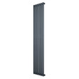Radiador de coluna simples oval cinza antracite, com design elegante e moderno, medindo 1800 mm x 360 mm, ideal para aquecimento eficiente