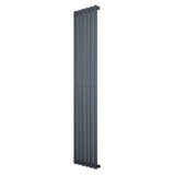 Radiador de coluna simples oval cinza antracite, com design elegante e moderno, medindo 1800 mm x 360 mm, ideal para aquecimento eficiente