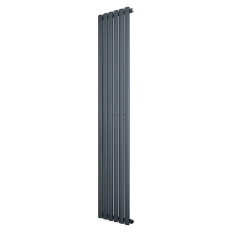 Radiador de coluna simples oval cinza antracite, com design elegante e moderno, medindo 1800 mm x 360 mm, ideal para aquecimento eficiente
