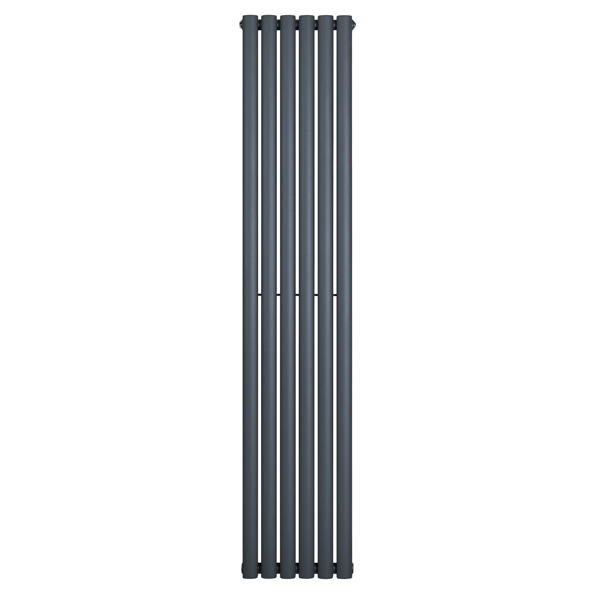 Radiador de coluna simples oval, 1800 mm x 360 mm, na cor cinza antracite, com acabamento liso e design moderno e elegante