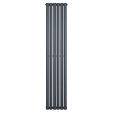 Radiador de coluna simples oval, 1800 mm x 360 mm, na cor cinza antracite, com acabamento liso e design moderno e elegante