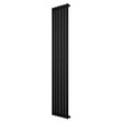 Radiador de coluna simples oval preto, 1800 mm x 360 mm, com design elegante e superfície lisa, ideal para aquecimento eficiente
