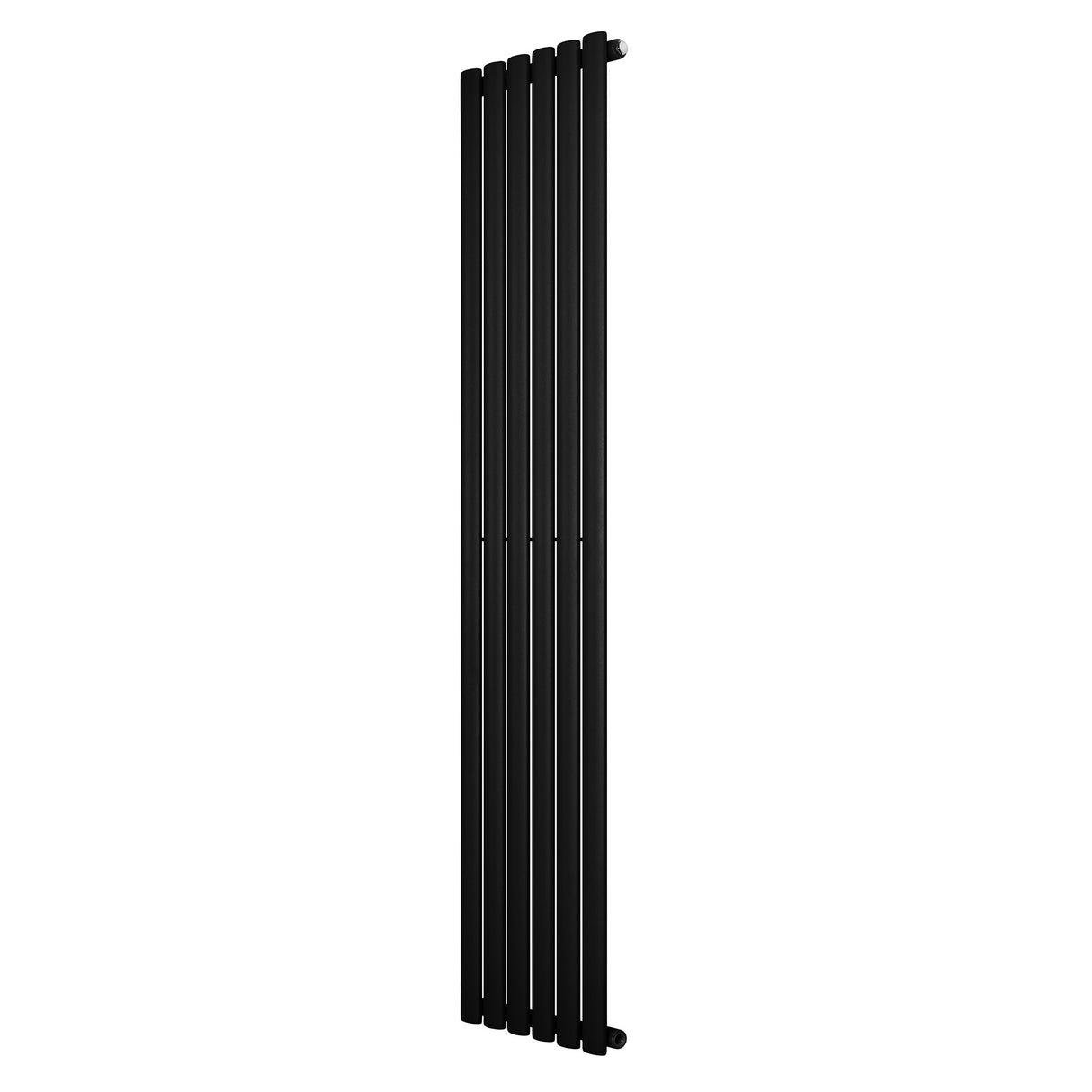 Radiador de coluna simples oval preto, 1800 mm x 360 mm, com design elegante e superfície lisa, ideal para aquecimento eficiente