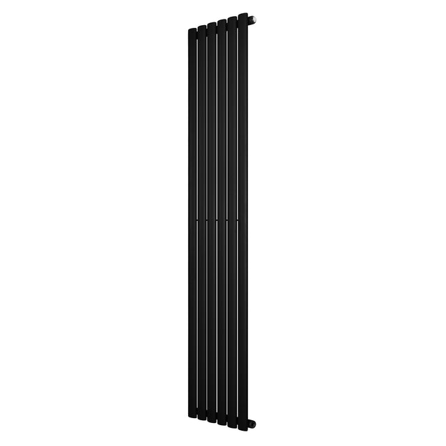 Radiador de coluna simples oval preto, 1800 mm x 360 mm, com design elegante e superfície lisa, ideal para aquecimento eficiente