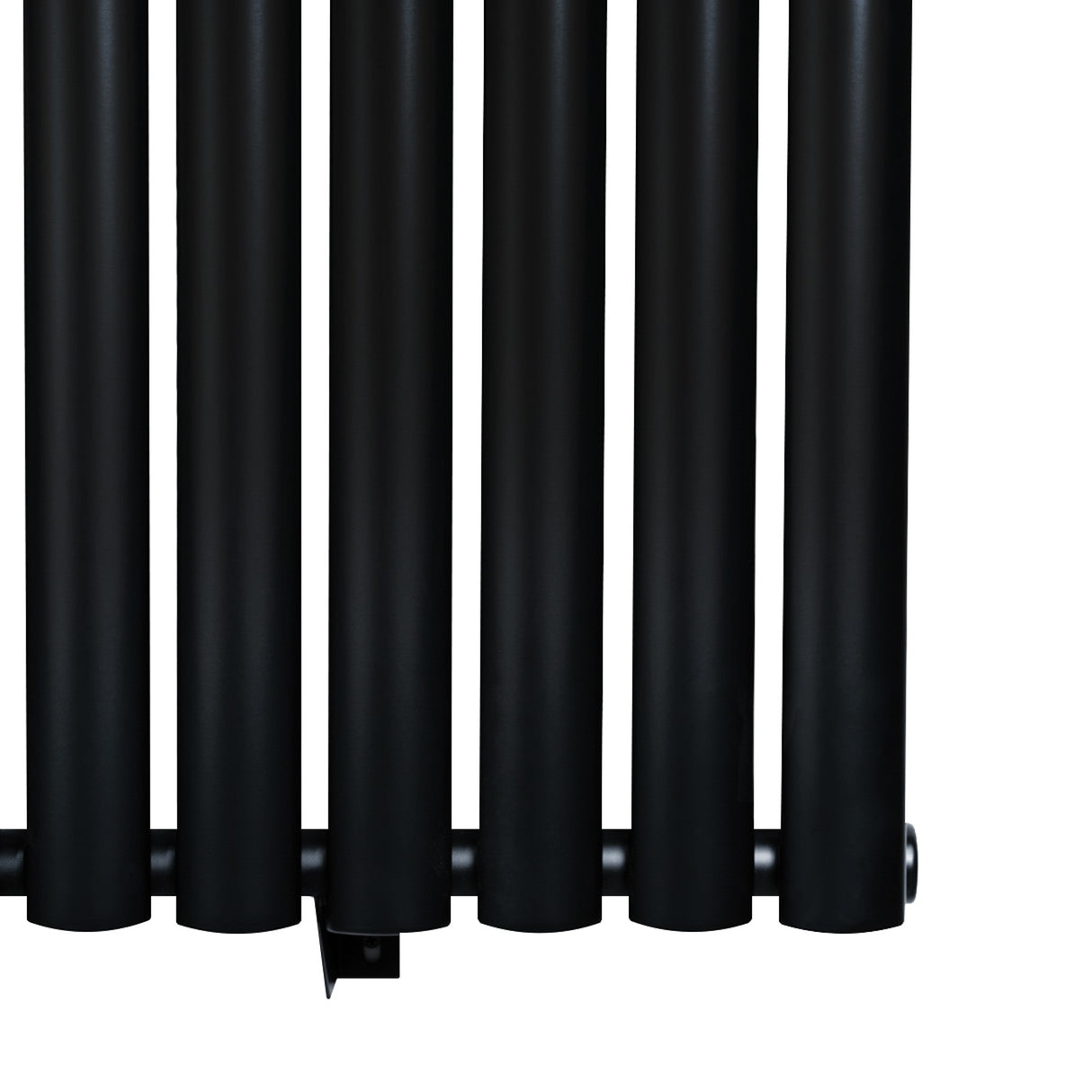 Radiador de coluna simples oval preto, com design elegante e acabamento liso, medindo 1800 mm x 360 mm, ideal para aquecimento eficiente