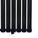 Radiador de coluna simples oval preto, com design elegante e acabamento liso, medindo 1800 mm x 360 mm, ideal para aquecimento eficiente