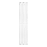Radiador de coluna simples oval branco, com design elegante e moderno, medindo 1800 mm de altura e 360 mm de largura