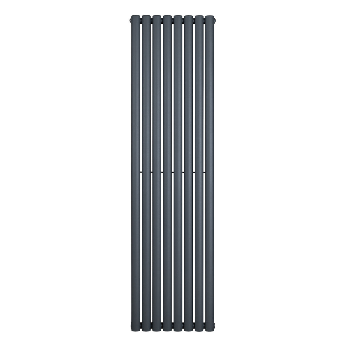 Radiador de coluna simples oval cinza antracite, com design elegante e moderno, medindo 1800 mm x 480 mm, ideal para aquecimento eficiente