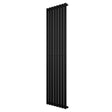 Radiador de coluna simples oval preto, medindo 1800 mm x 480 mm, com design elegante e superfície lisa, ideal para aquecimento eficiente
