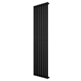 Radiador de coluna simples oval preto, medindo 1800 mm x 480 mm, com design elegante e superfície lisa, ideal para aquecimento eficiente