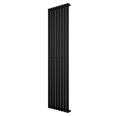 Radiador de coluna simples oval preto, medindo 1800 mm x 480 mm, com design elegante e superfície lisa, ideal para aquecimento eficiente