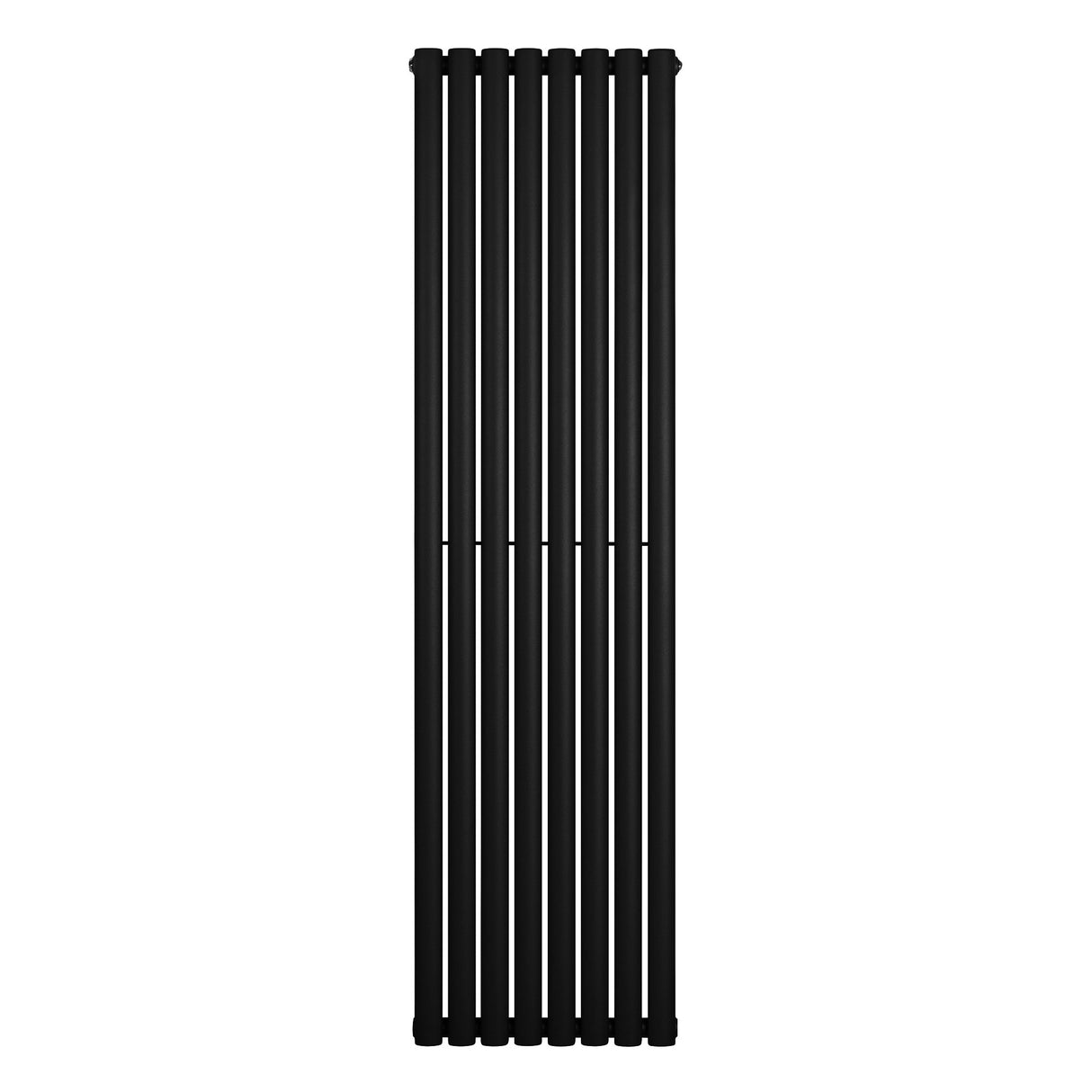 Radiador de coluna simples oval preto, com design elegante e moderno, medindo 1800 mm de altura por 480 mm de largura