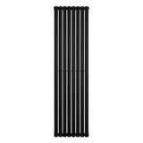 Radiador de coluna simples oval preto, com design elegante e moderno, medindo 1800 mm de altura por 480 mm de largura