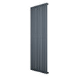Radiador de coluna simples oval em cinza antracite, medindo 1800 mm x 600 mm, com design moderno e superfícies lisas e elegantes
