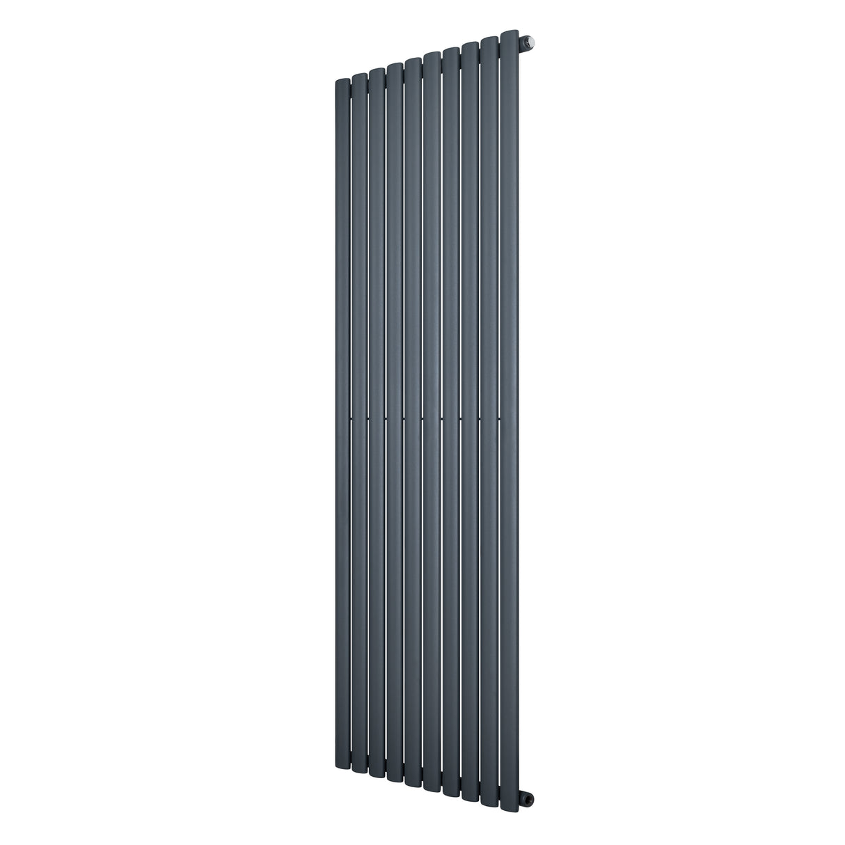 Radiador de coluna simples oval em cinza antracite, medindo 1800 mm x 600 mm, com design moderno e superfícies lisas e elegantes