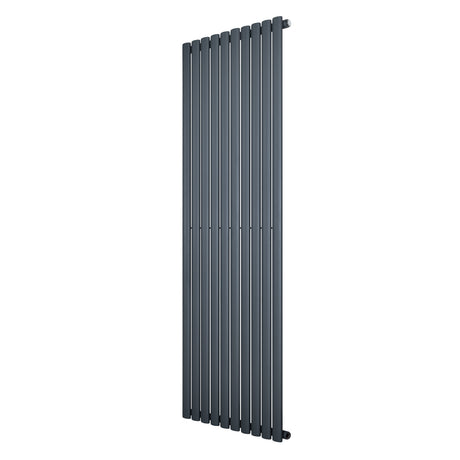 Radiador de coluna simples oval em cinza antracite, medindo 1800 mm x 600 mm, com design moderno e superfícies lisas e elegantes