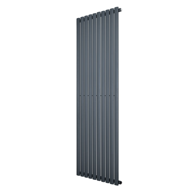 Radiador de coluna simples oval em cinza antracite, medindo 1800 mm x 600 mm, com design moderno e superfícies lisas e elegantes
