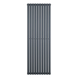 Radiador de coluna simples oval cinza antracite, com 1800 mm de altura e 600 mm de largura, apresentando um design elegante e moderno
