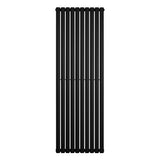 Radiador de coluna simples oval preto, 1800 mm x 600 mm, com design elegante e linhas retas, ideal para aquecimento eficiente