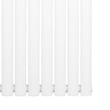 Radiador de coluna simples oval em branco, com design elegante e liso, medindo 1800 mm x 600 mm, ideal para aquecimento eficiente