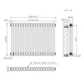 Radiador Tradicional de 2 Colunas - 600 x 830mm - Metal Cru