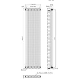 Radiador Tradicional de 2 Colunas - 1800 x 470mm - Metal Cru