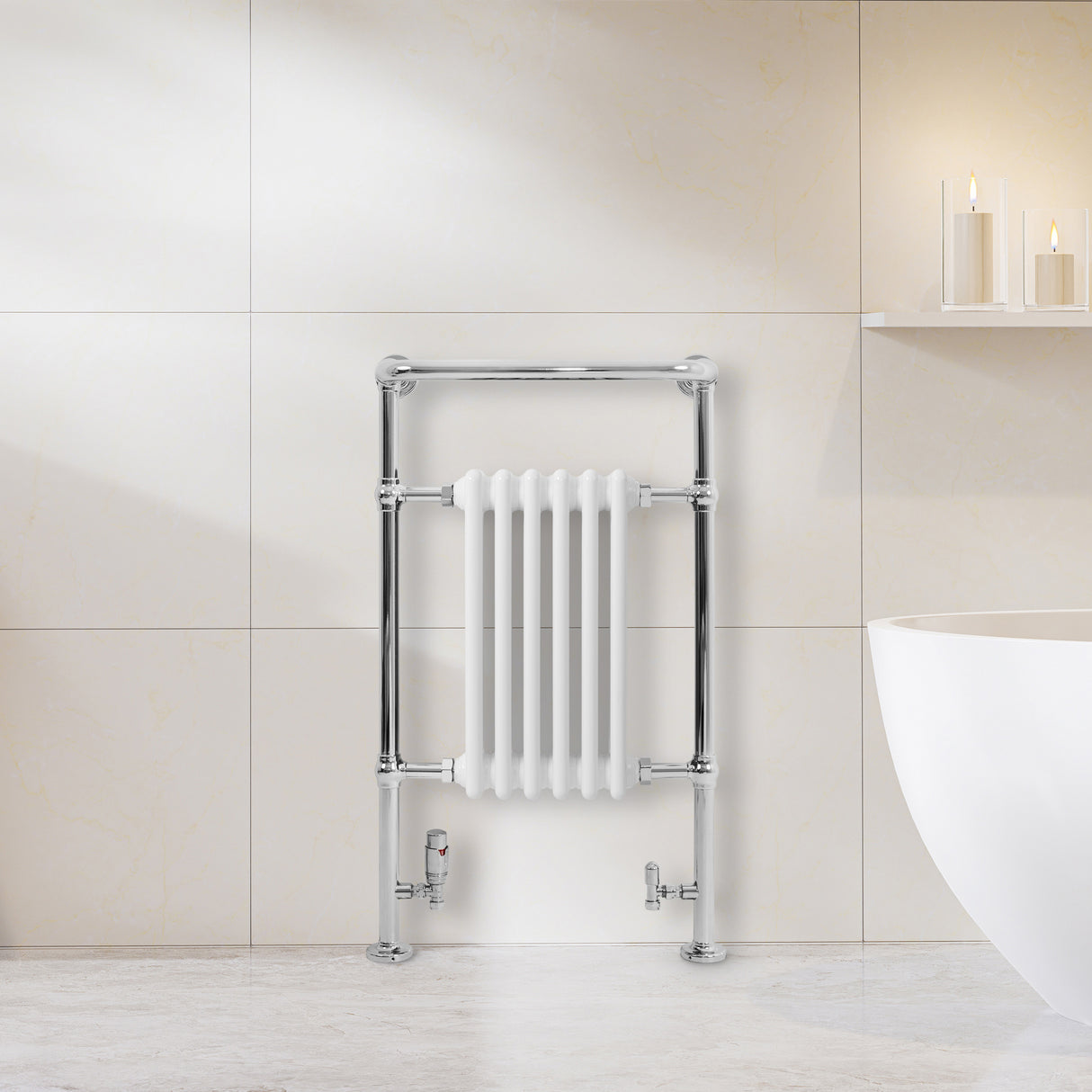Radiador Toalheiro Tradicional – 950mm x 570mm – Branco