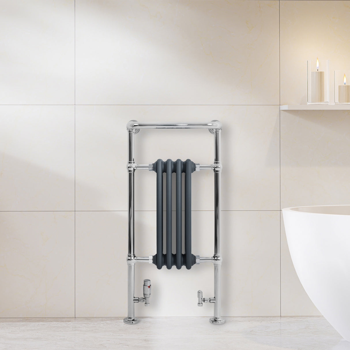 Radiador Toalheiro Tradicional – 950mm x 480mm – Cinza Antracite