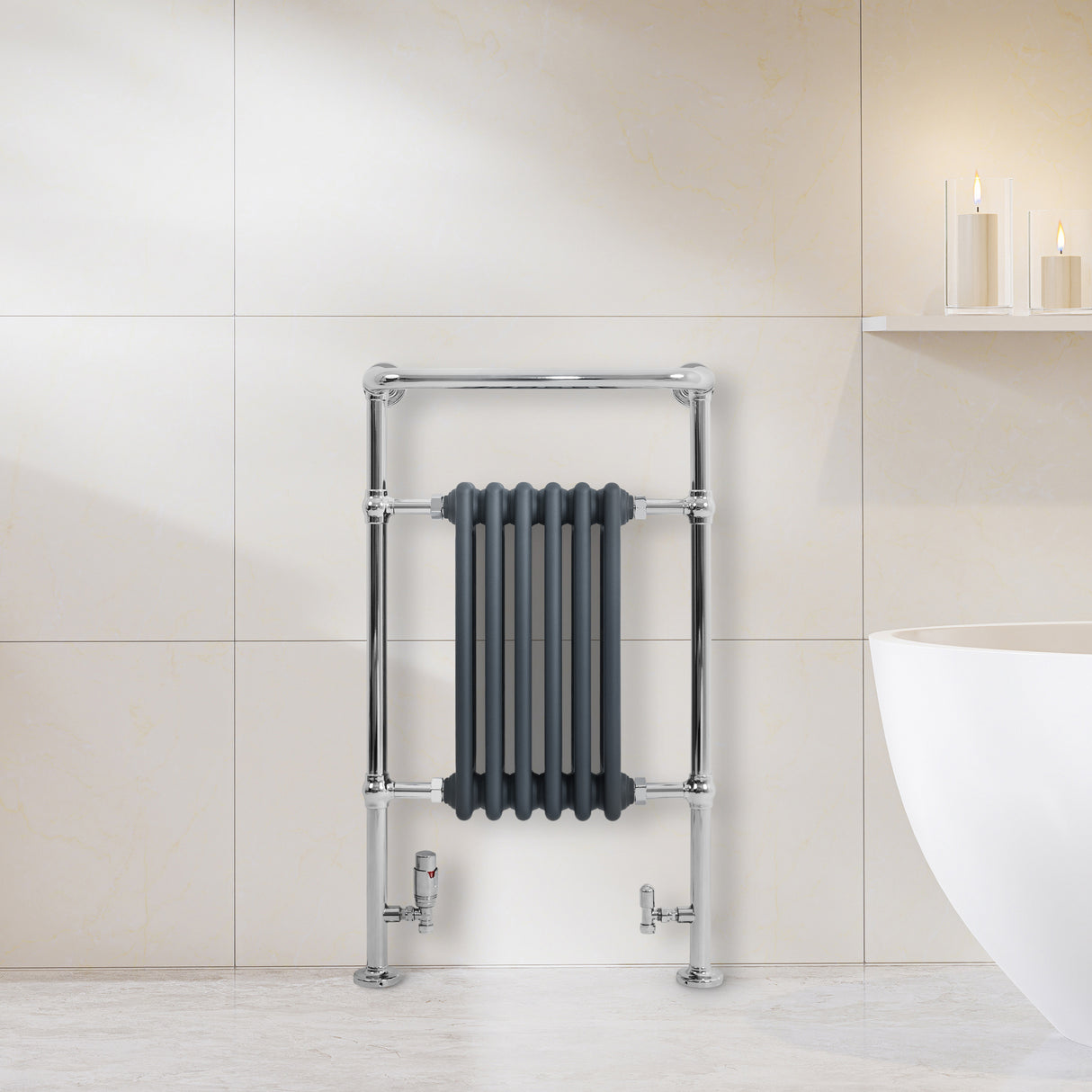 Radiador Toalheiro Tradicional – 950mm x 570mm – Cinza Antracite