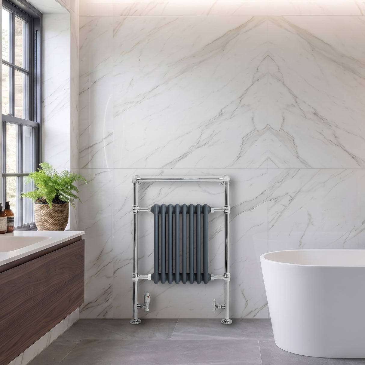 Radiador Toalheiro Tradicional – 950mm x 660mm – Cinza Antracite