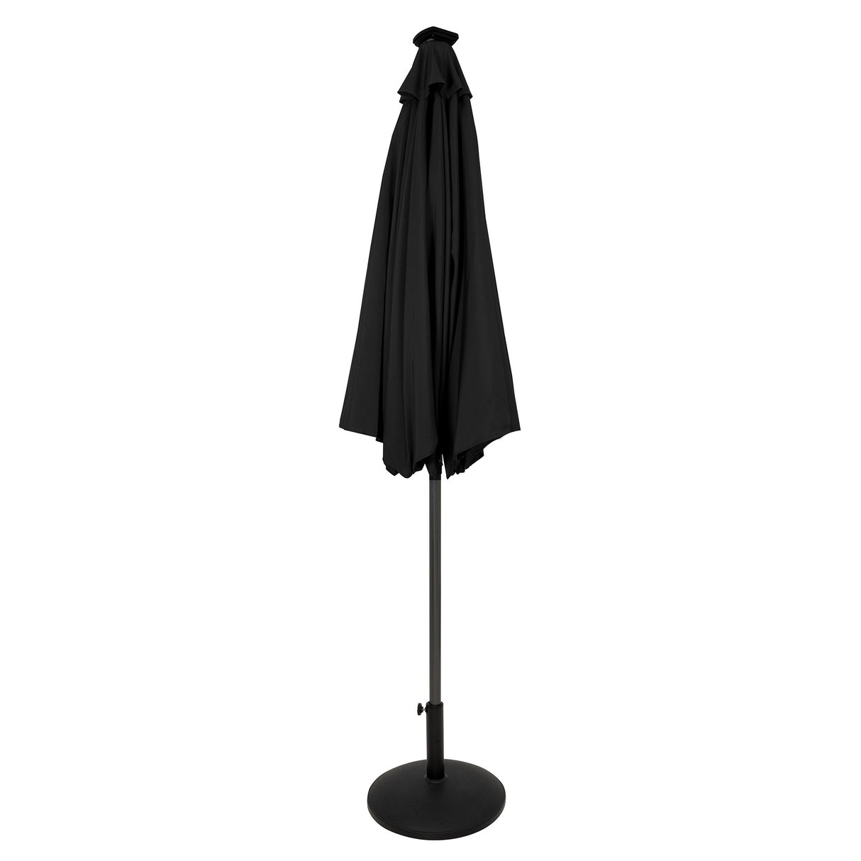 Guarda-Sol Inclinável LED 2,7 m com Base – Preto