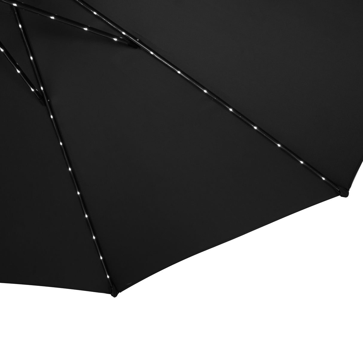 Guarda-Sol Inclinável LED 2,7 m com Base – Preto