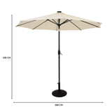 Guarda-Sol Inclinável LED 2,7 m com Base – Creme