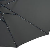 Guarda-Sol Inclinável LED 2,7 m com Base – Cinzento