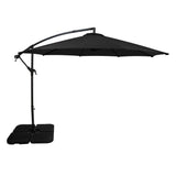 Guarda-Sol Suspenso 3 m com Base Quadrada – Preto