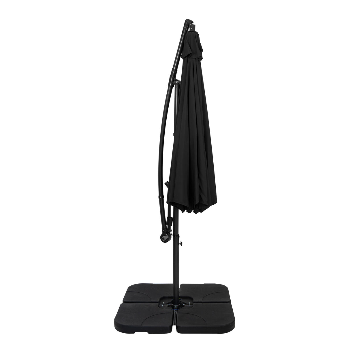 Guarda-Sol Suspenso 3 m com Base Quadrada – Preto