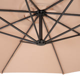 Guarda-Sol Suspenso 3 m com Base Quadrada – Bege
