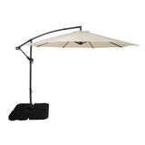 Guarda-Sol Suspenso 3 m com Base Quadrada – Creme