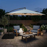 Guarda-Sol Suspenso 3 m com Base Quadrada – Creme