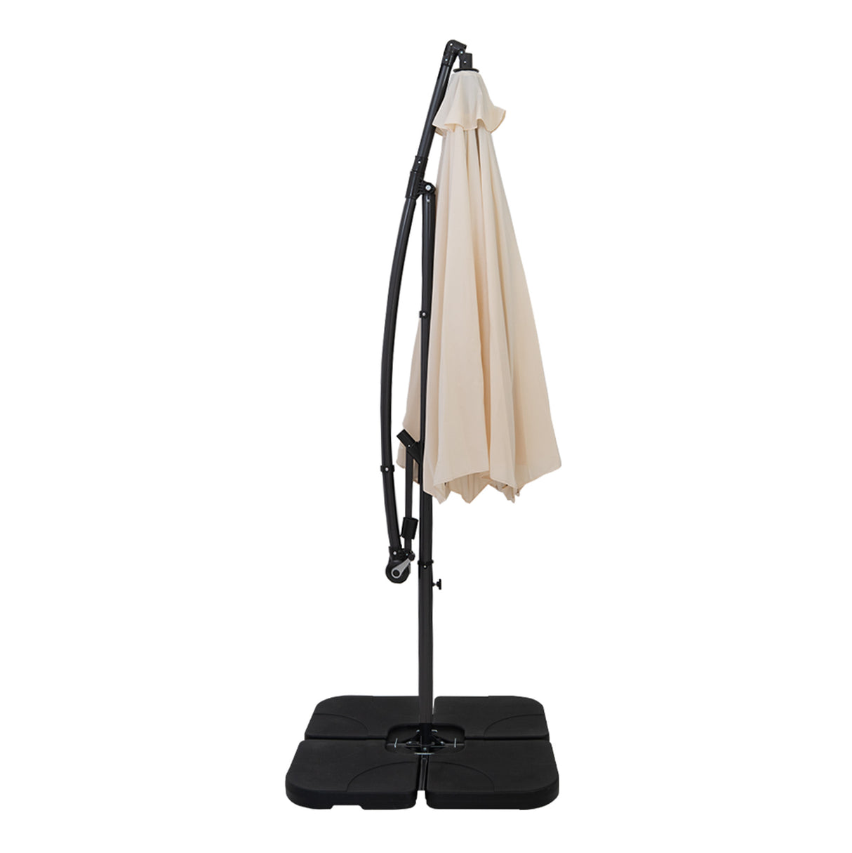 Guarda-Sol Suspenso 3 m com Base Quadrada – Creme