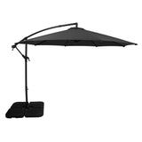 Guarda-Sol Suspenso 3 m com Base Quadrada – Cinzento