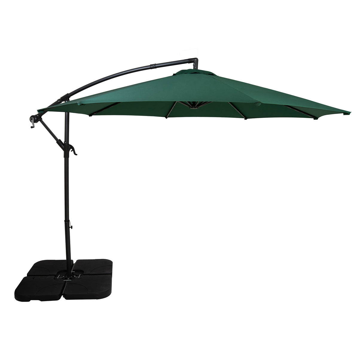 Guarda-Sol Suspenso 3 m com Base Quadrada – Verde