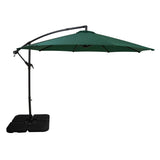 Guarda-Sol Suspenso 3 m com Base Quadrada – Verde