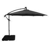 Guarda-Sol Suspenso LED 3 m com Base Quadrada – Cinzento