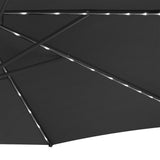 Guarda-Sol Suspenso LED 3 m com Base Quadrada – Cinzento