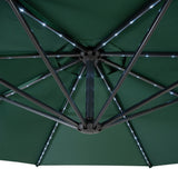 Guarda-Sol Suspenso LED 3 m com Base Quadrada – Verde
