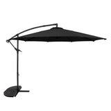 Guarda-Sol Suspenso 3 m com Base Tipo Leque – Preto
