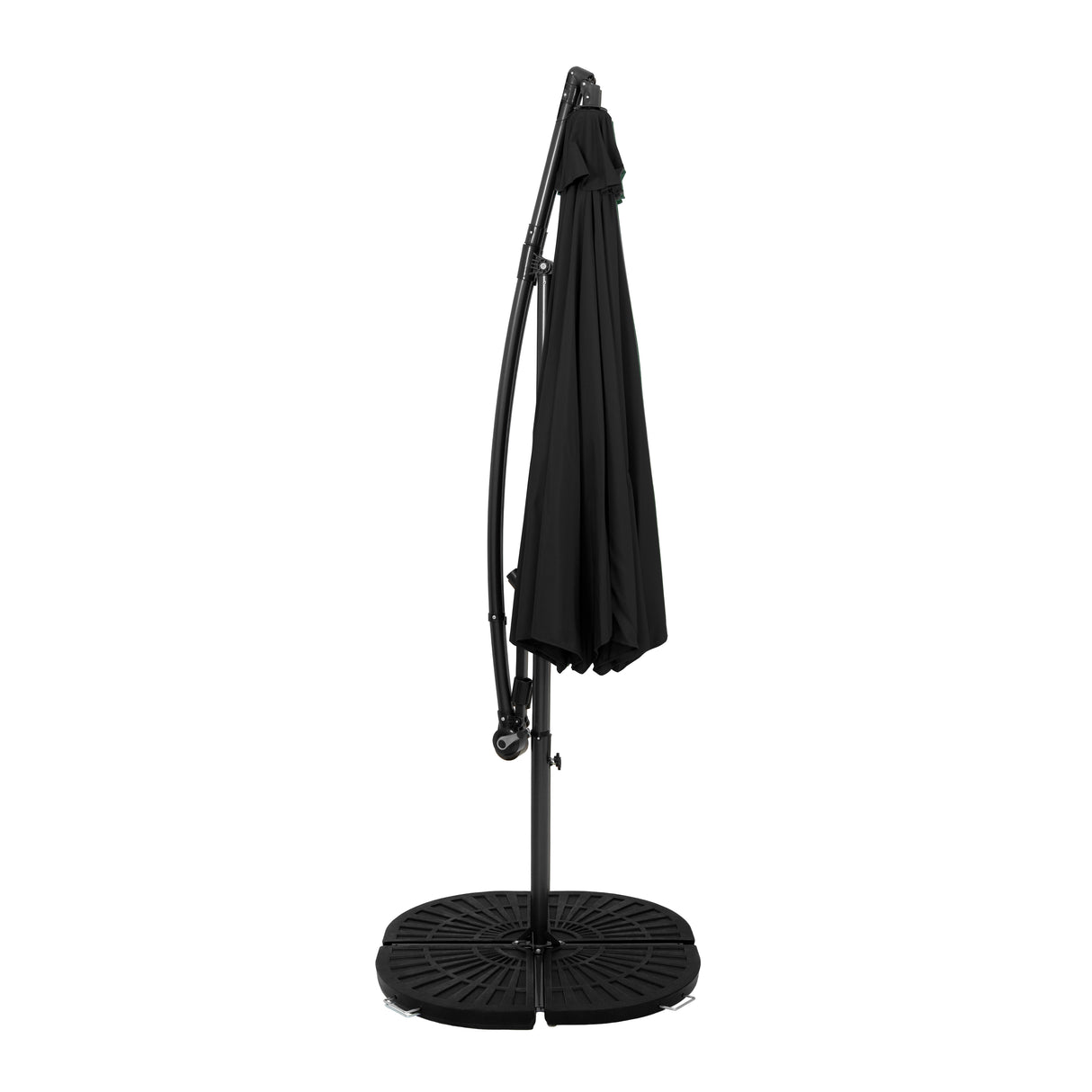 Guarda-Sol Suspenso 3 m com Base Tipo Leque – Preto